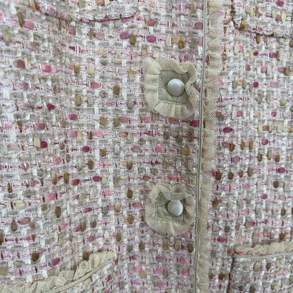 Vtg Bill Blass Jacket Womens 12 Pink Feminine Preppy Evening Bridgerton Fancy - Picture 7 of 16